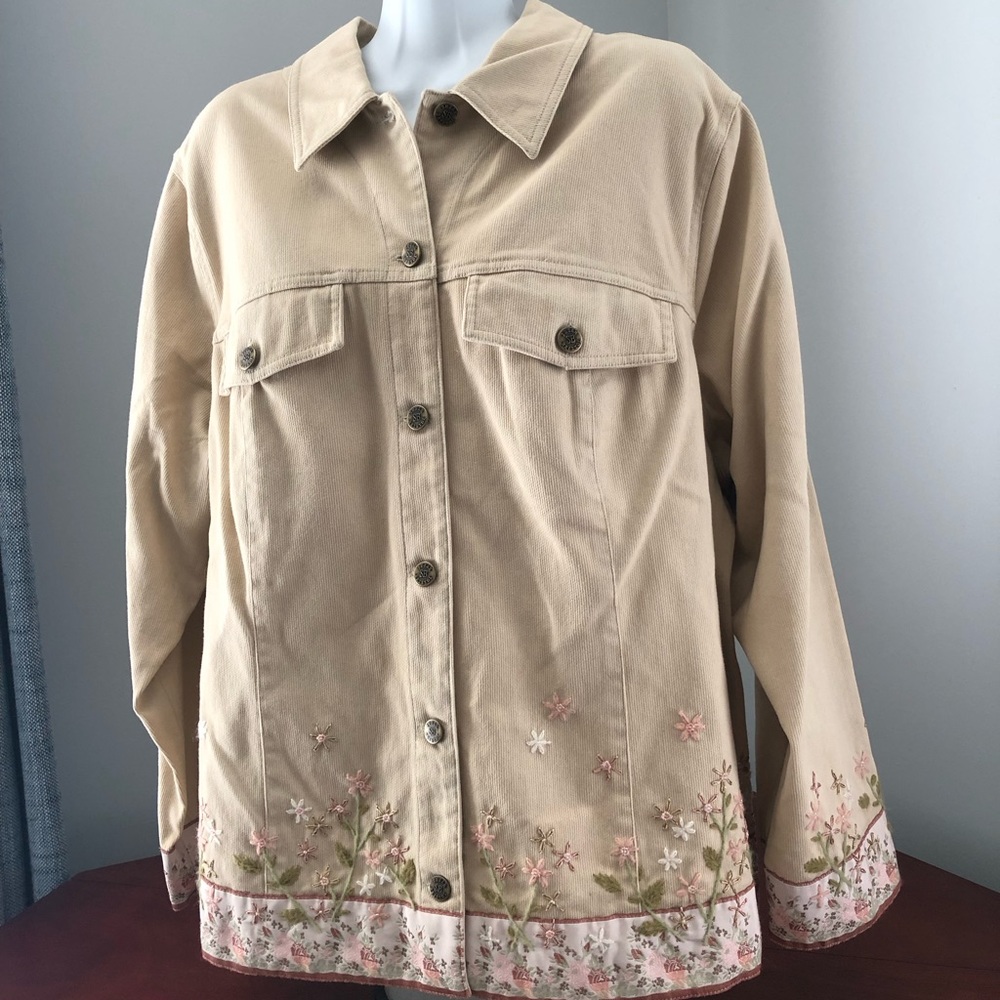 VINTAGE fall Susan Bristol beige corduroy jacket 2W NWT